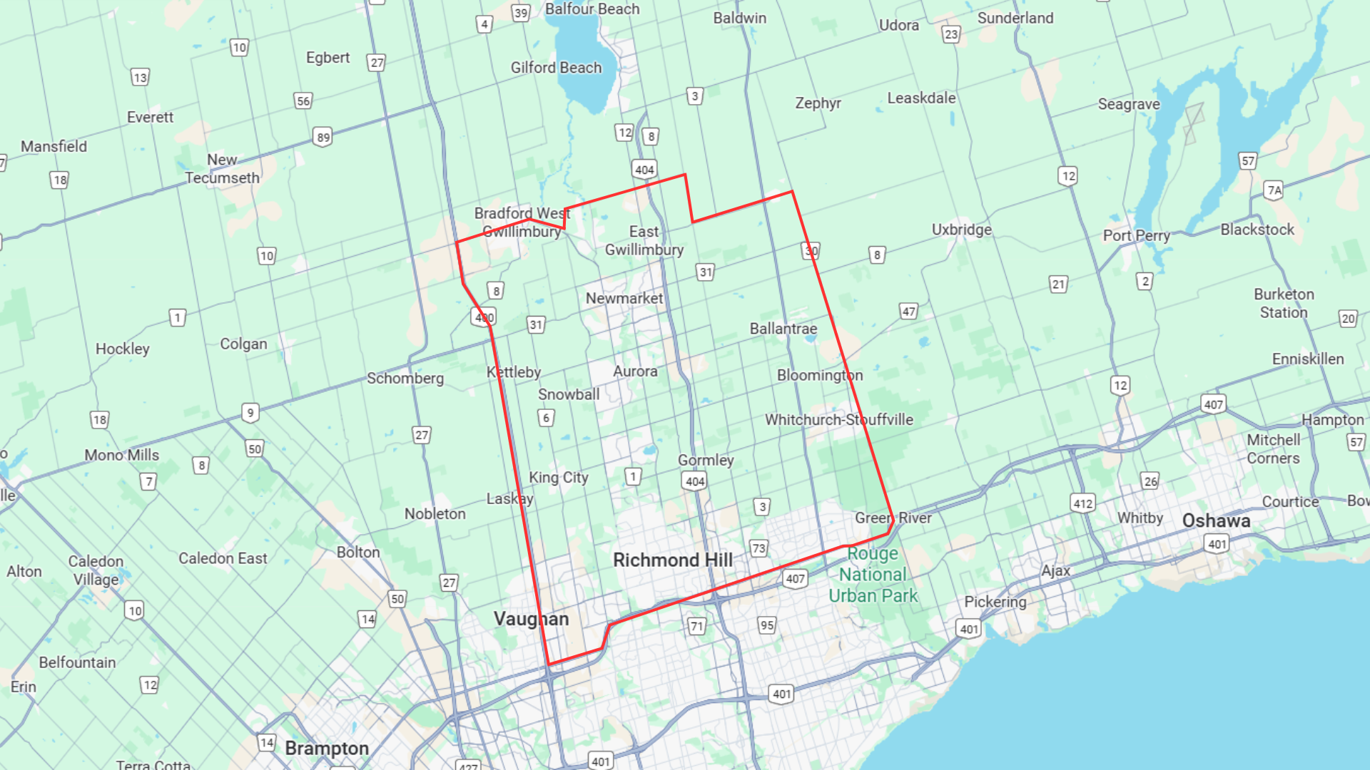 Limited Service Area Map